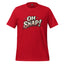 Red graphic statement T-shirt with bold "OH SNAP!" typography