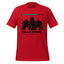 A red short-sleeve crewneck t-shirt featuring a black graphic of a tank character with bullet holes, a health bar above, and the text 'BULLET SPONGE' and 'TANK MAIN' printed on the front.