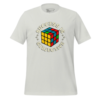 Success is Subjective Rubik’s Cube Tee — Retro Puzzle Art Silver