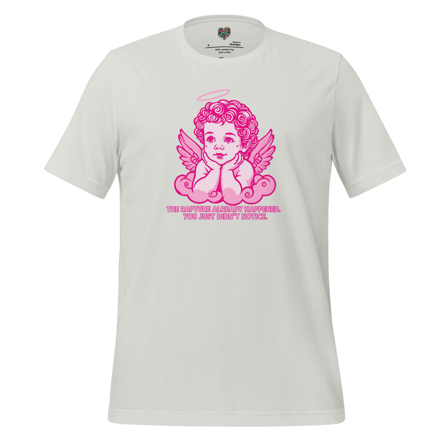 The Rapture Already Happened — Sarcastic Angel Tee Silver