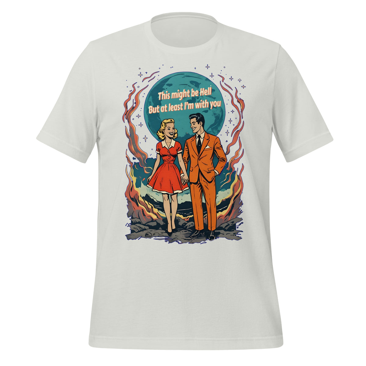 Dark Romance Graphic Tee in Silver