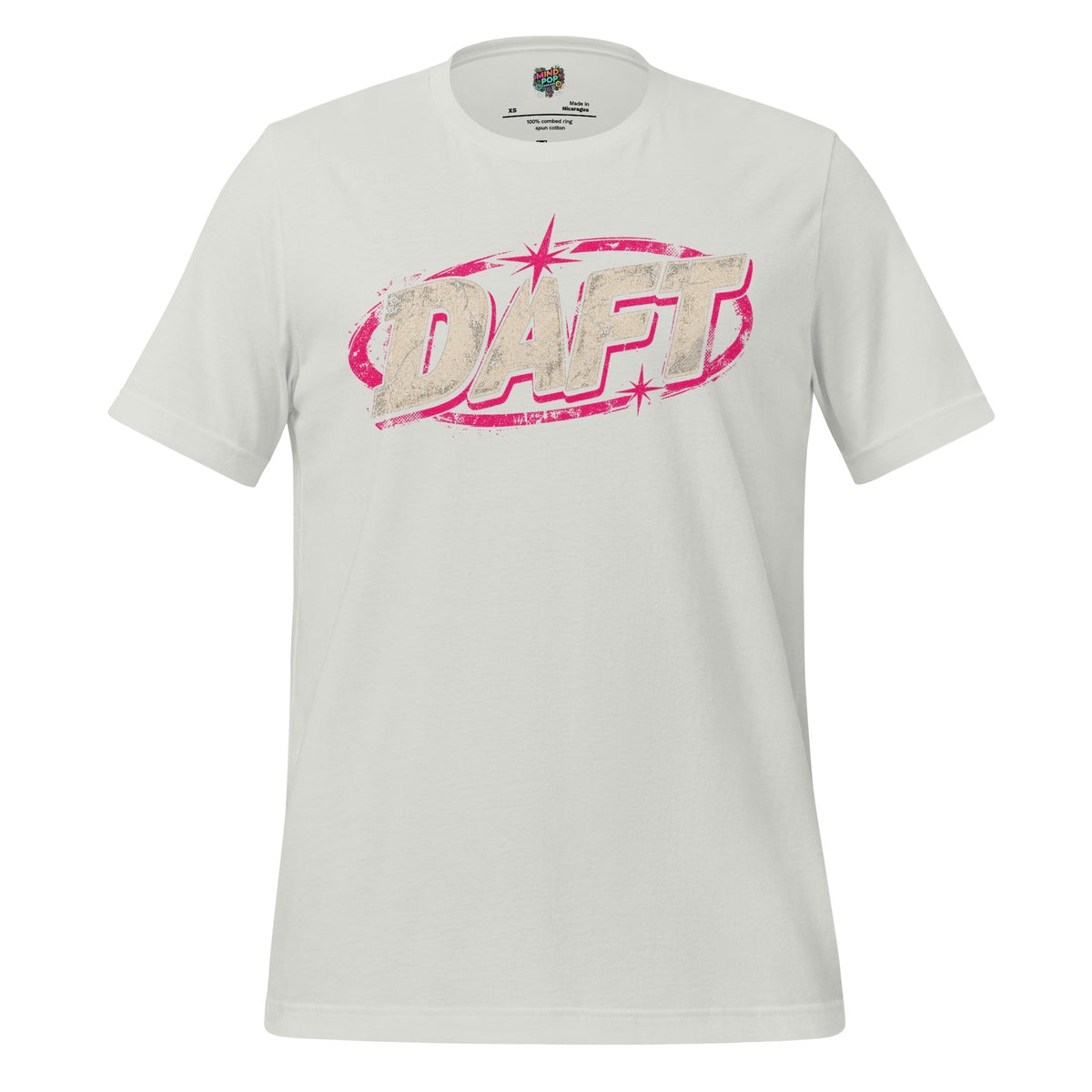 Daft Retro Grunge Graphic Tee in Silver