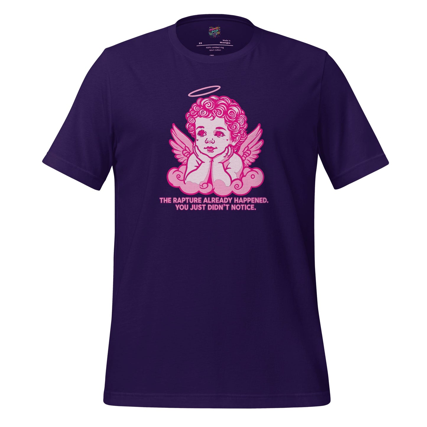 The Rapture Already Happened — Sarcastic Angel Tee Team Purple