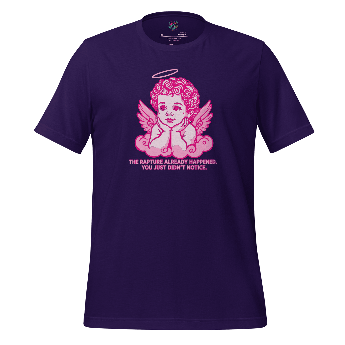 The Rapture Already Happened — Sarcastic Angel Tee Team Purple