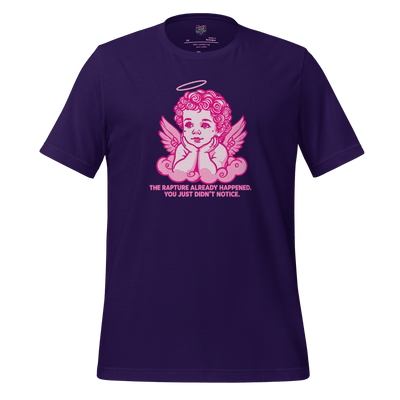 The Rapture Already Happened — Sarcastic Angel Tee Team Purple