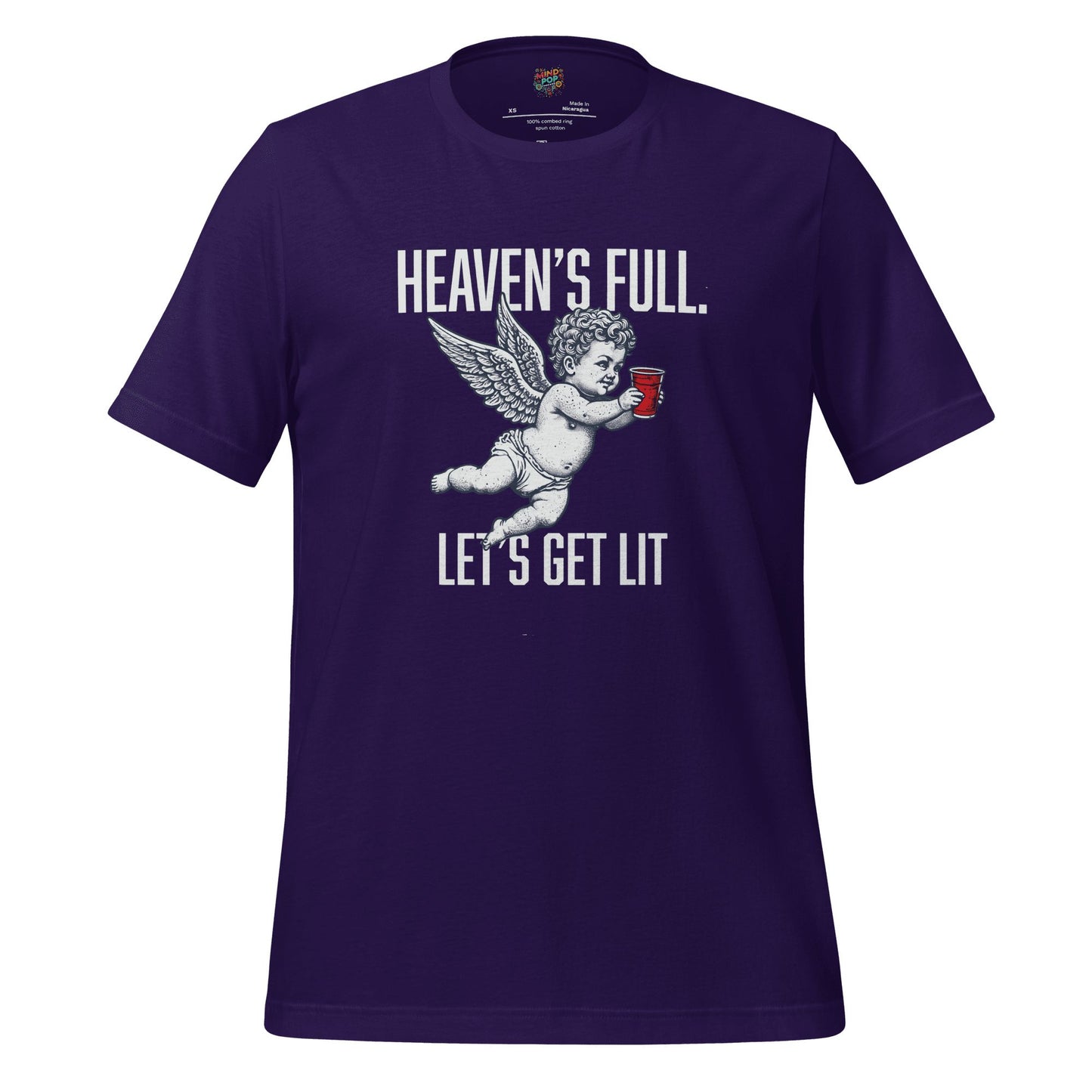 Heaven’s Full Let’s Get Lit — Party Angel Tee Team Purple