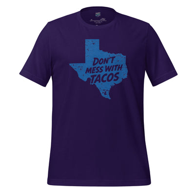 Don’t Mess With Tacos Shirt – Texas State Motto Food Graphic Team Purple