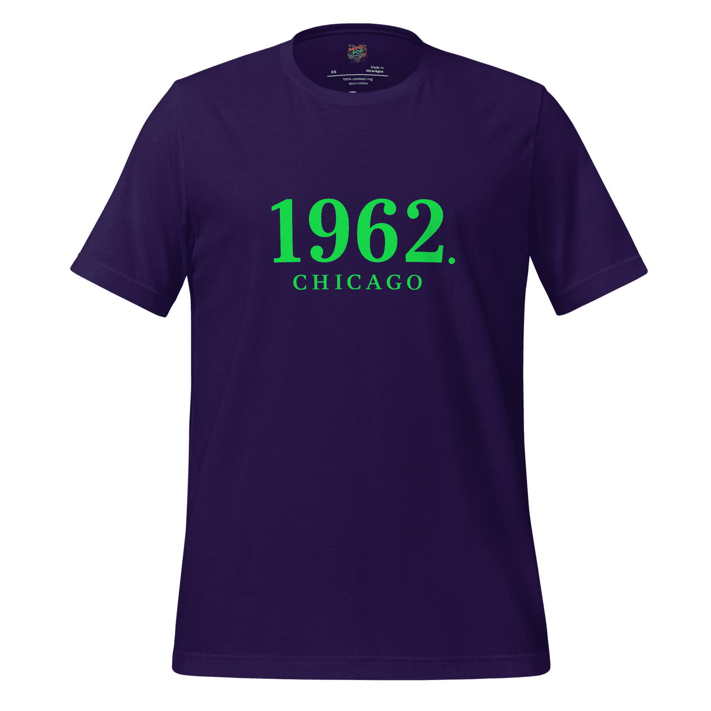 1962 Chicago Shirt – Minimalist River Green St Patrick’s Day Graphic Tee Team Purple
