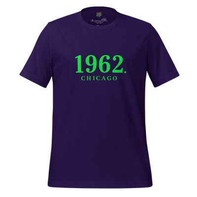 1962 Chicago Shirt – Minimalist River Green St Patrick’s Day Graphic Tee Team Purple