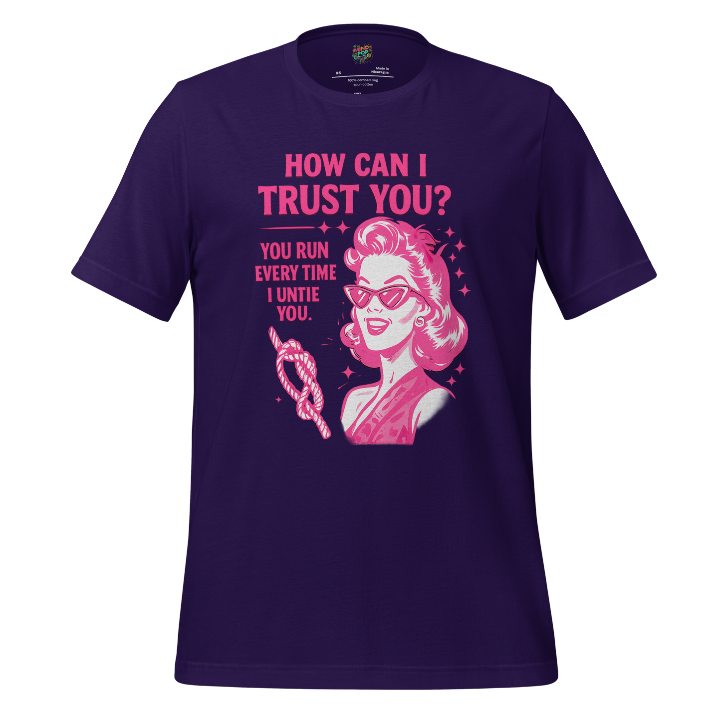 How Can I Trust You Shirt – Retro Sarcastic Graphic Tee Team Purple