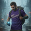 Not Friendly Arc Raiders shirt on a man in a post apocalyptic scene