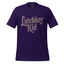 Kids T-shirt, team purple, front graphic logo in distressed brown