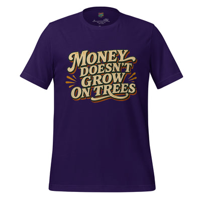 Money Doesn't Grow On Trees retro typography tee in Team Purple