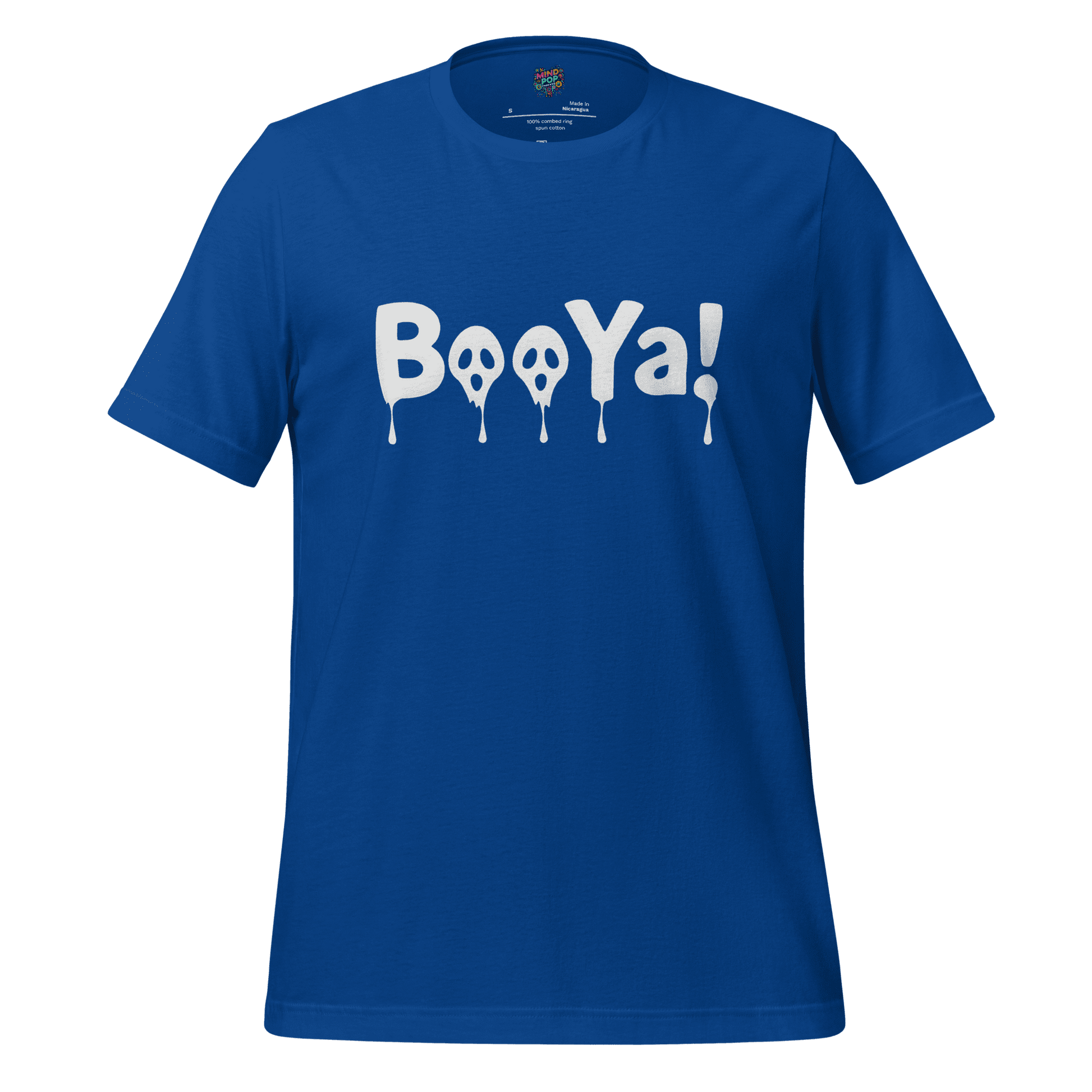 BooYa Ghost Shirt — Retro 90s Halloween Tee True Royal
