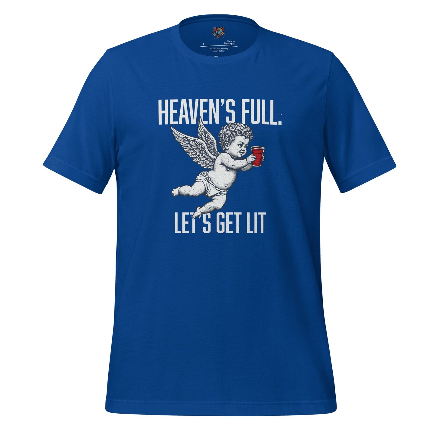 Heaven’s Full Let’s Get Lit — Party Angel Tee True Royal