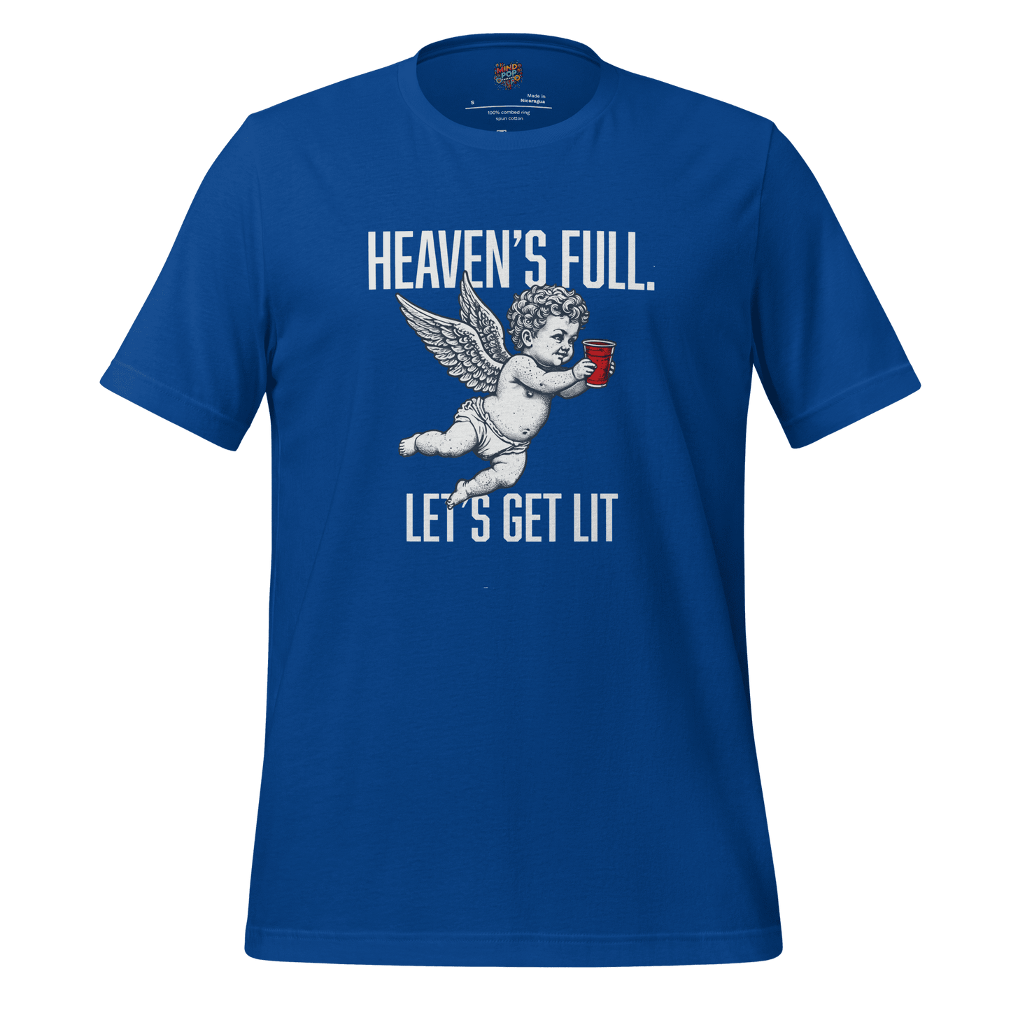 Heaven’s Full Let’s Get Lit — Party Angel Tee True Royal