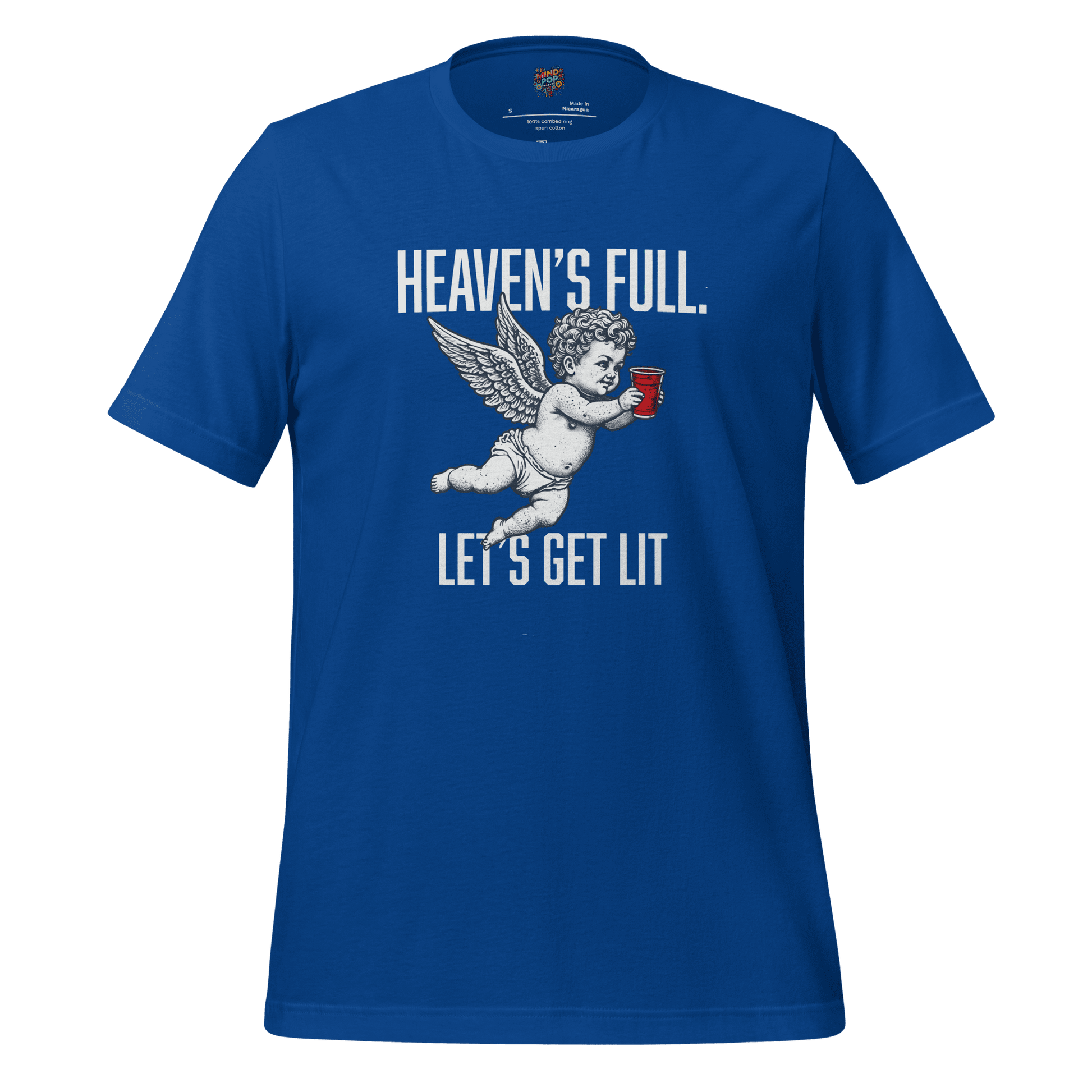 Heaven’s Full Let’s Get Lit — Party Angel Tee True Royal