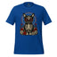 Day of the Dead sugar skull cat skeleton graphic tee in True Royal