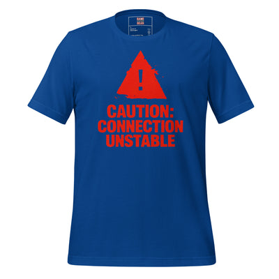 Caution Connection Unstable gamer warning tee in Vintage Black