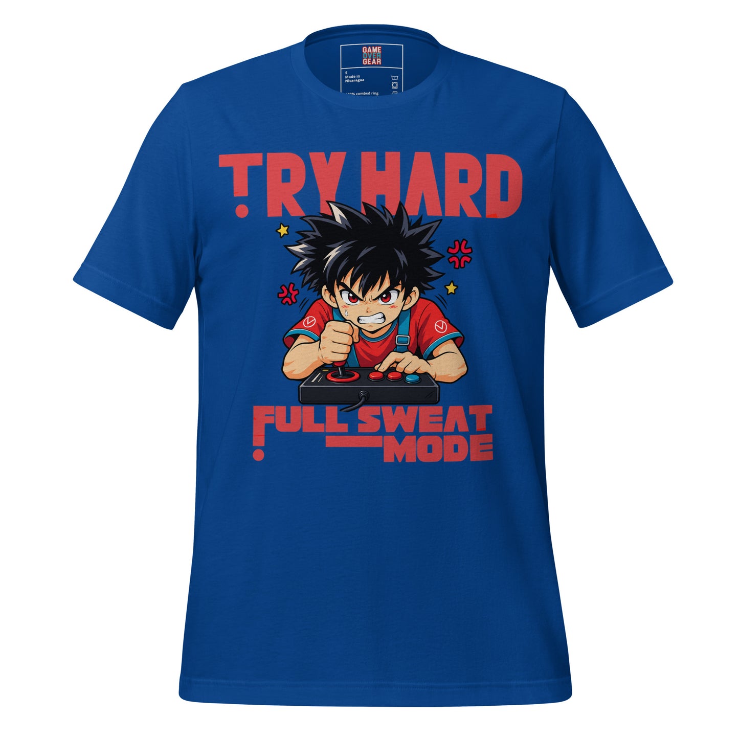 Anime Tryhard gamer shirt in True Royal
