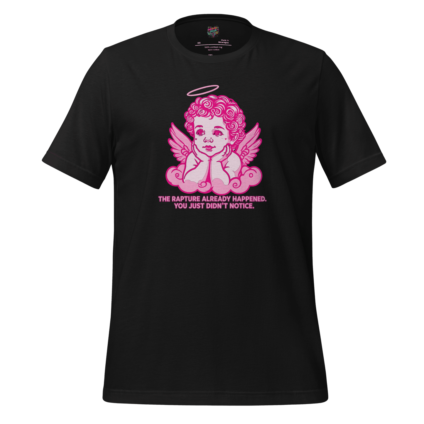 The Rapture Already Happened — Sarcastic Angel Tee Vintage Black