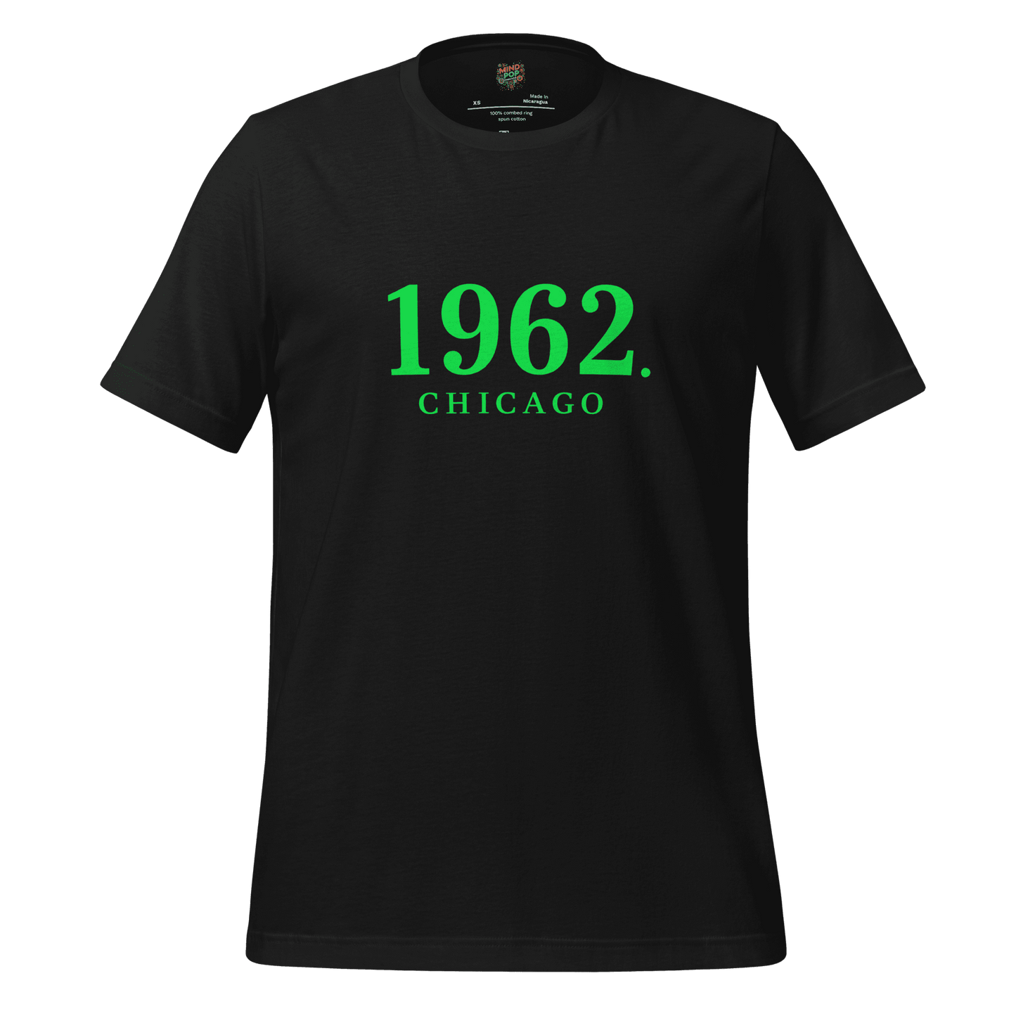 1962 Chicago Shirt – Minimalist River Green St Patrick’s Day Graphic Tee Vintage Black