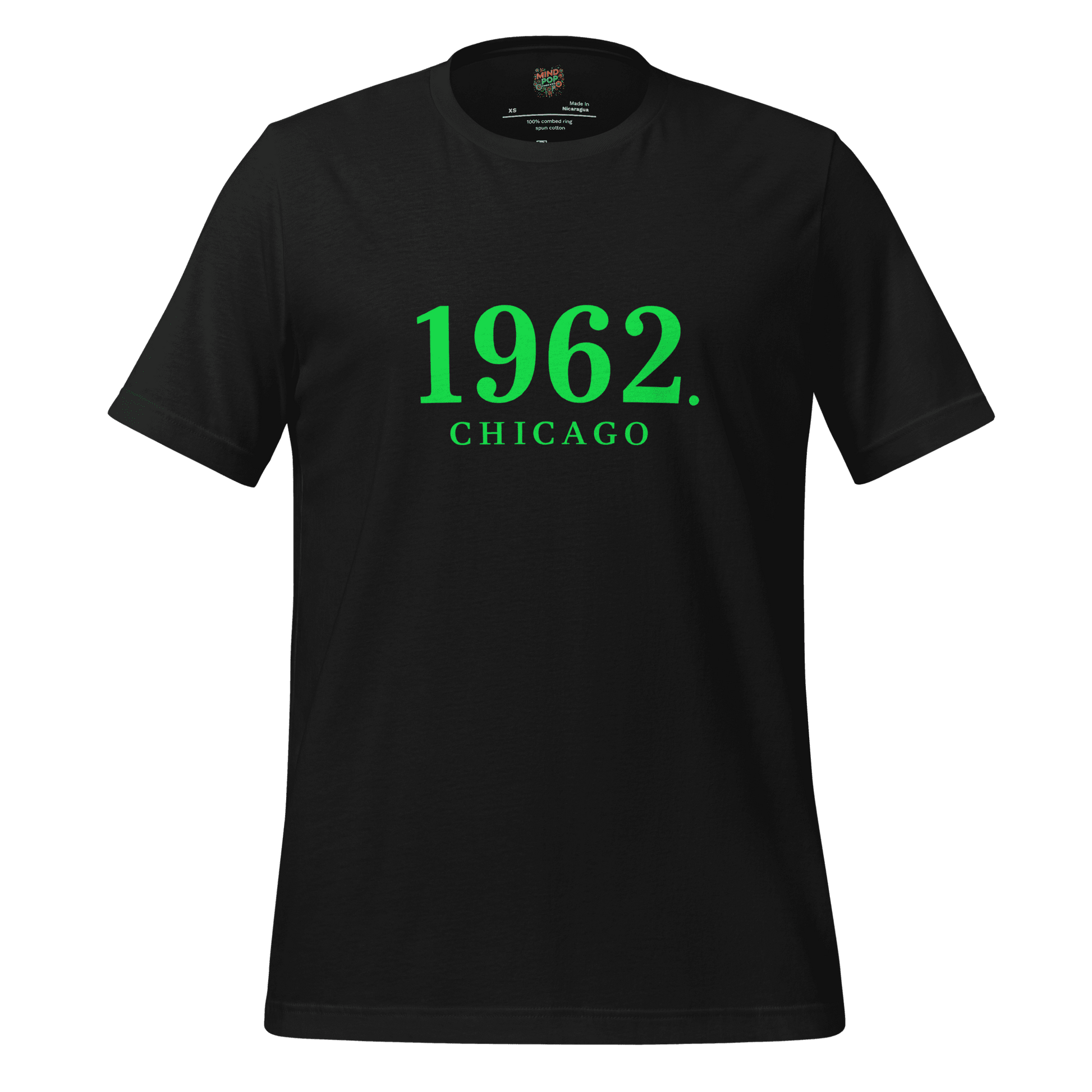 1962 Chicago Shirt – Minimalist River Green St Patrick’s Day Graphic Tee Vintage Black