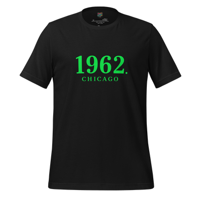 1962 Chicago Shirt – Minimalist River Green St Patrick’s Day Graphic Tee Vintage Black
