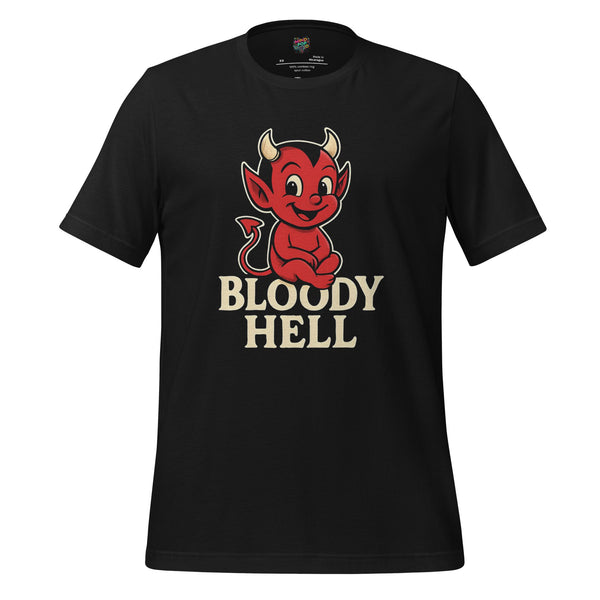Bloody Hell UK Devil Graphic Tee in Vintage Black