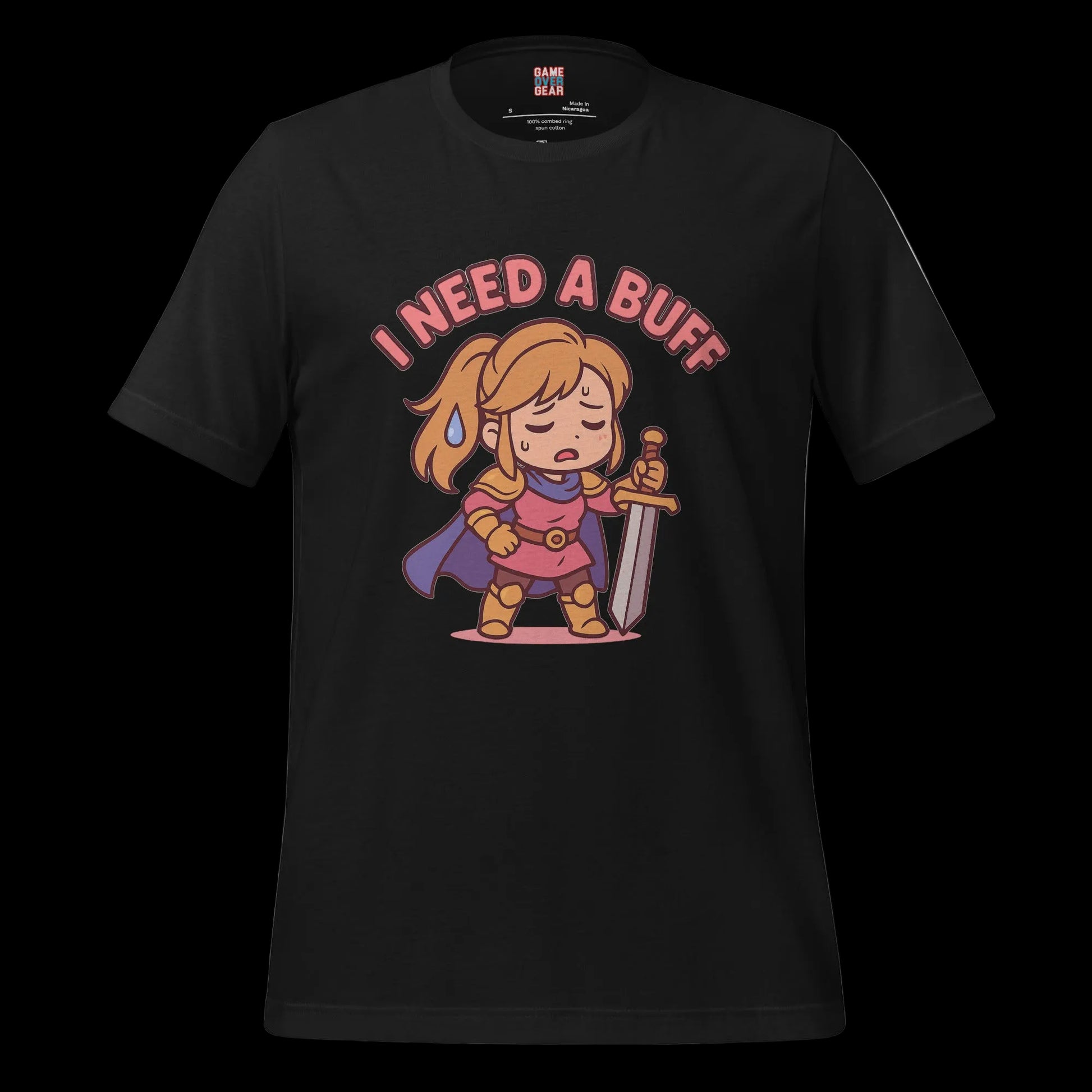 I Need a Buff Woman Warriot shirt by Game over gear in black