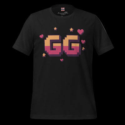 *-bit Pixel GG with hearts tshirt in black game over gear
