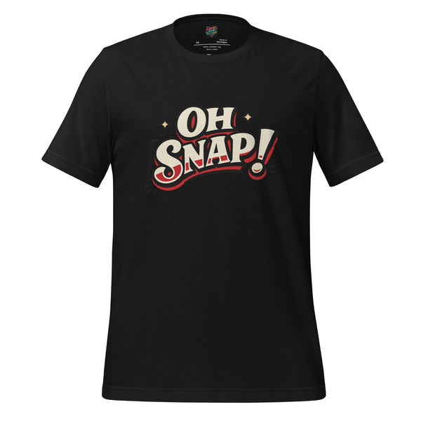 Oh Snap Retro Bold Typography Funny Statement Tee - tshirt - MindPop Threads - Vintage Black - 2XL - 2479656_21598