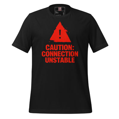 Caution Connection Unstable gamer warning tee in Team Purple
