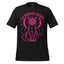 Black t-shirt with a red car graphic and french text sacred cat cult