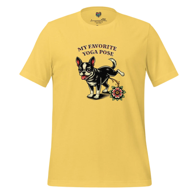 My Favorite Yoga Pose is Three-Legged Dog Shirt Yellow