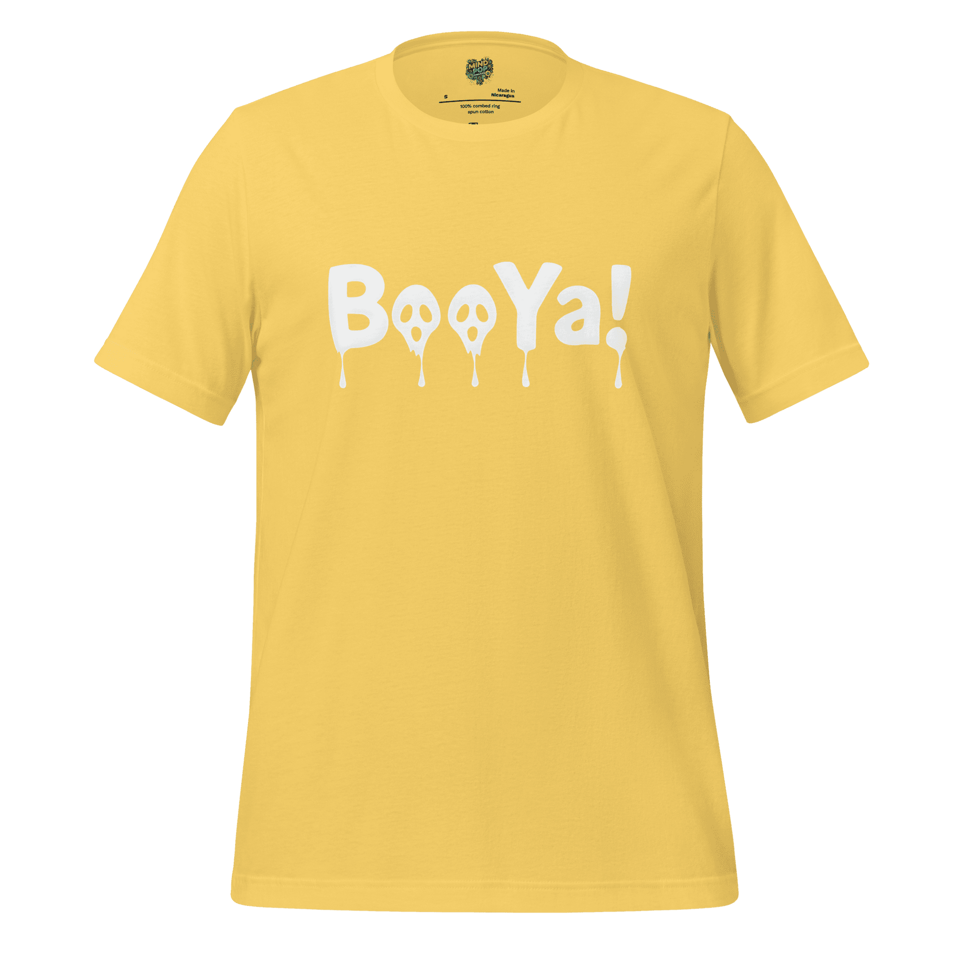 BooYa Ghost Shirt — Retro 90s Halloween Tee Yellow