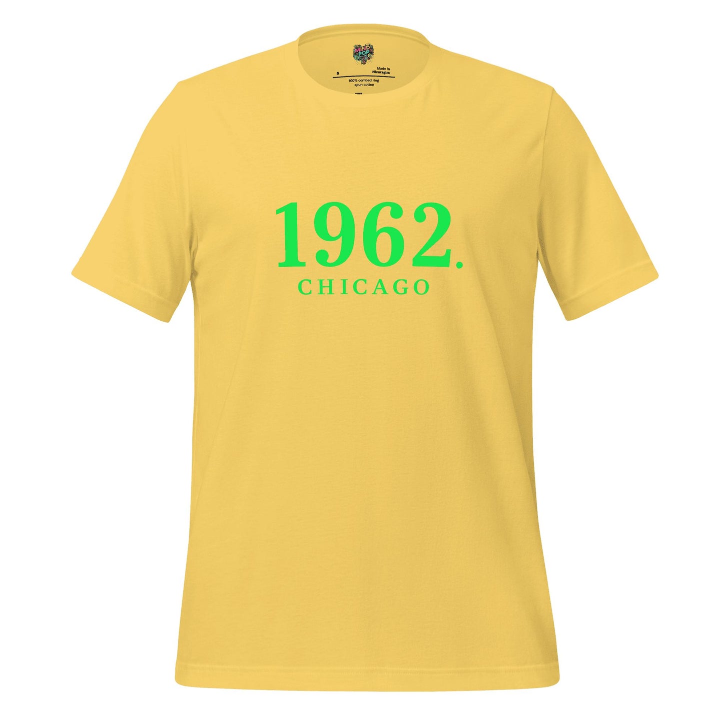1962 Chicago Shirt – Minimalist River Green St Patrick’s Day Graphic Tee Yellow