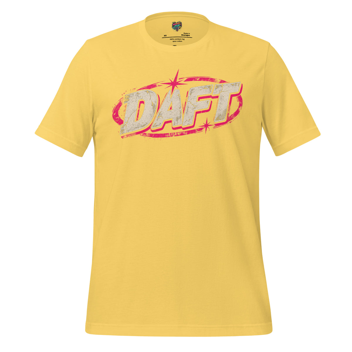 Daft Retro Grunge Graphic Tee in Yellow