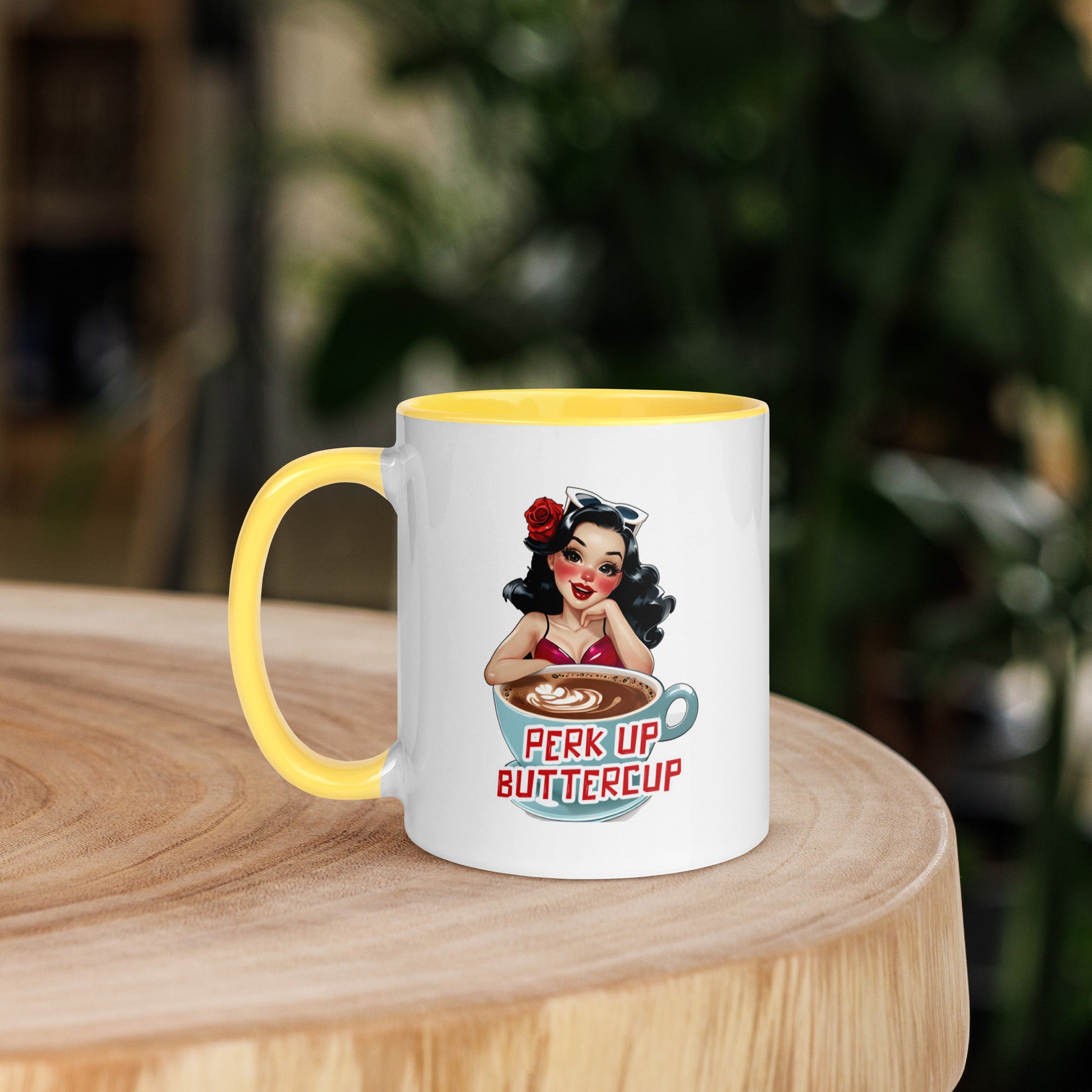 Perk Up Buttercup mug in Yellow, 11 oz