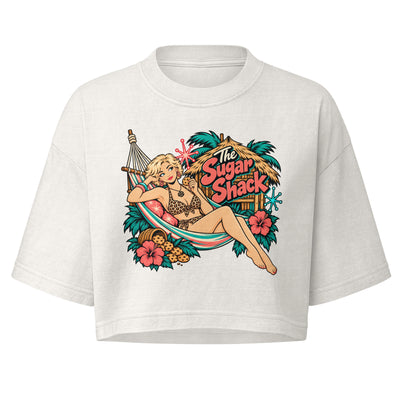 The Sugar Shack Retro Pinup Crop Top in Vintage White